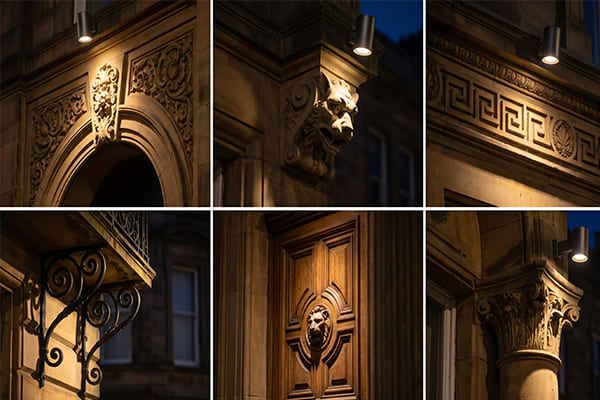 15 degree spotlight on architectural details